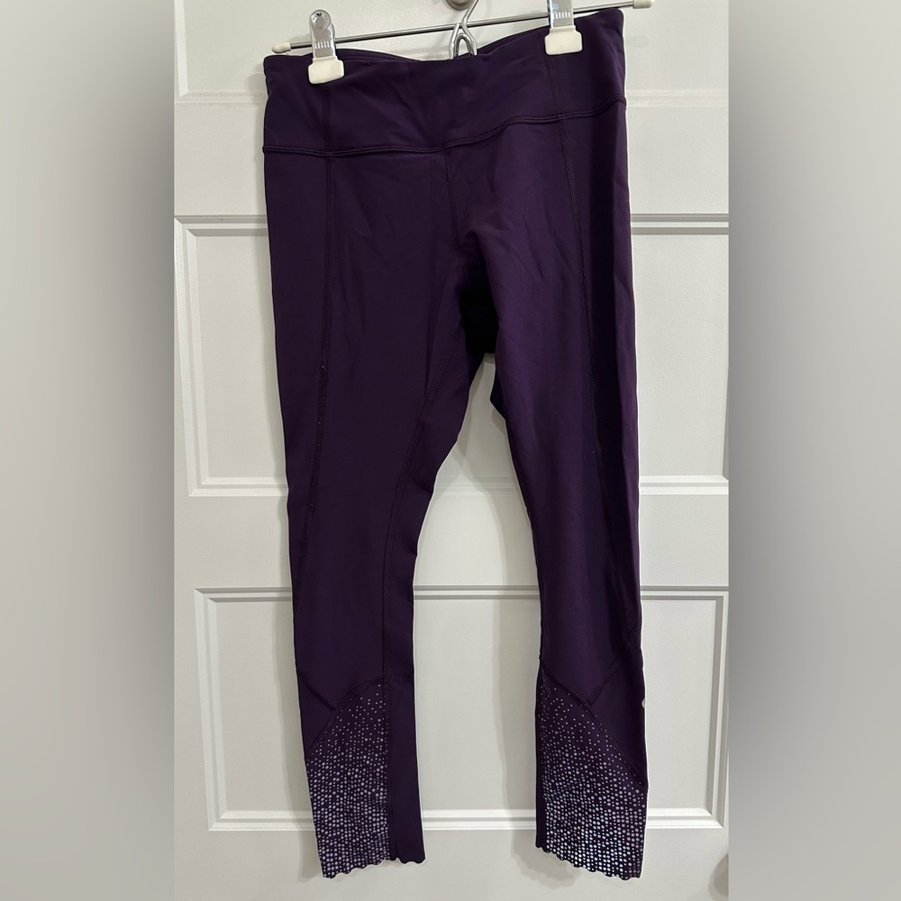 Purple Leggings with Rhinestone Detail